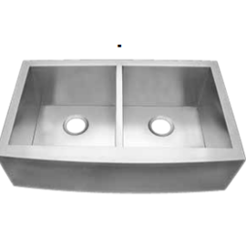 CENTER PACKAGE 50/50 APRON FRONT FARM SINK 15GA SS